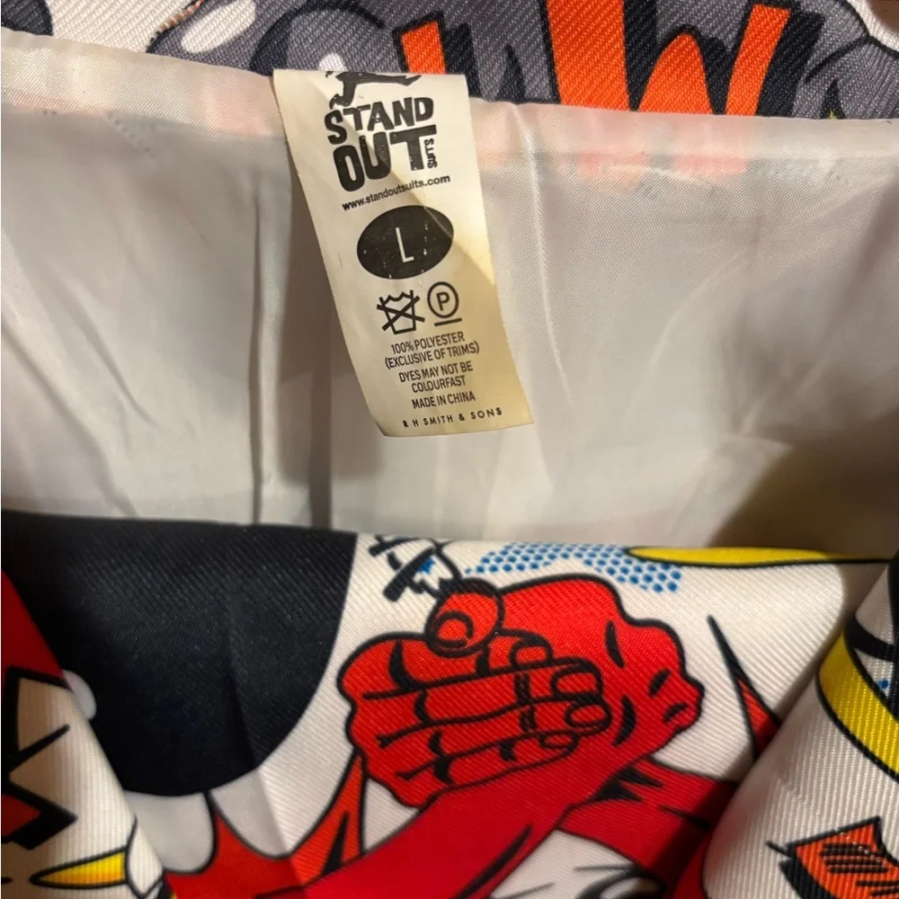 Comic Pop Art Men’s Suit — Colorful Graphic Print